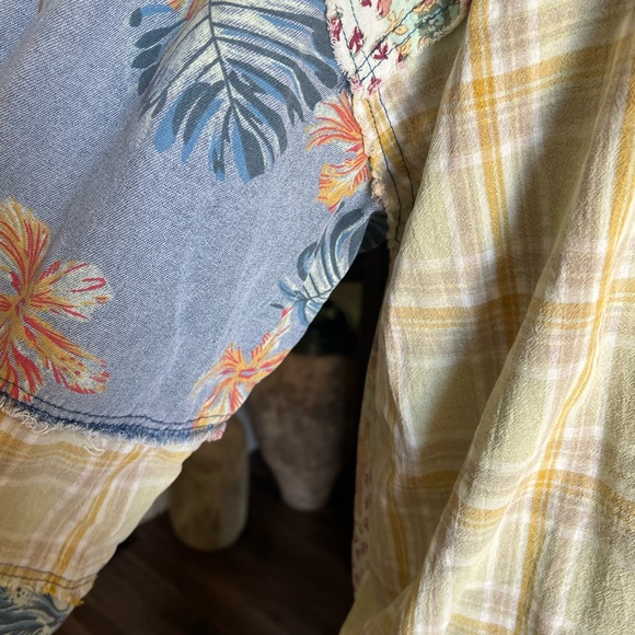 POL - Multicolor Patchwork Button Down Shirt - Picture 7 of 10